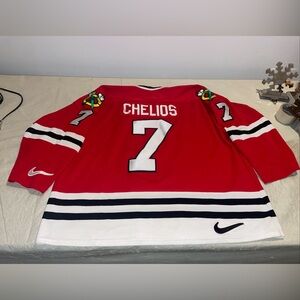 Nike Chris Chelios Chicago Blackhawks Jersey Mens 56 2xl Mic Red Euc Sewn NHL
